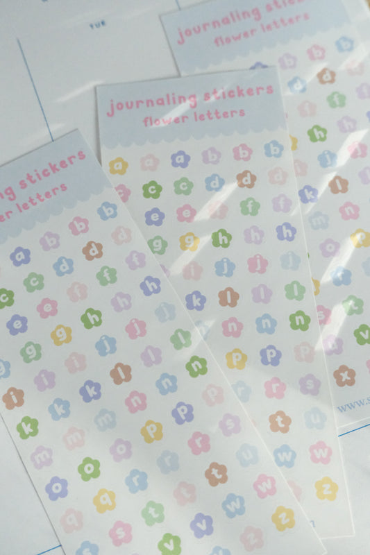 Flower Letters Sticker Sheet