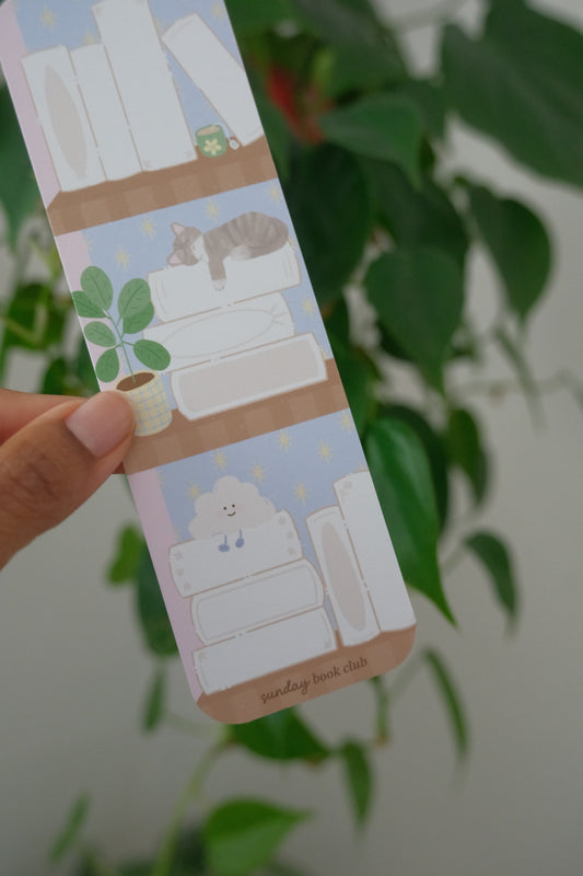 Cat Bookshelf Tracker Bookmark