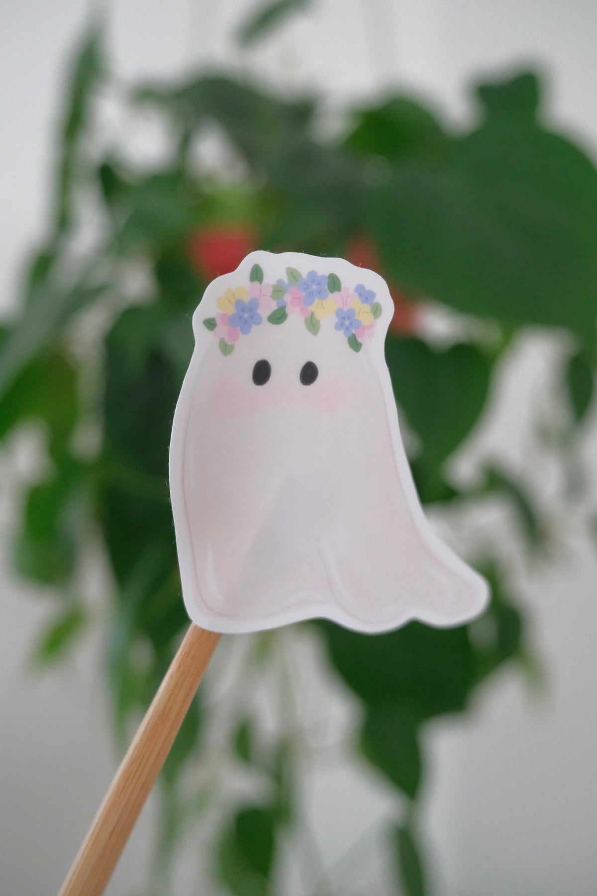 Flower Crown Ghost Sticker