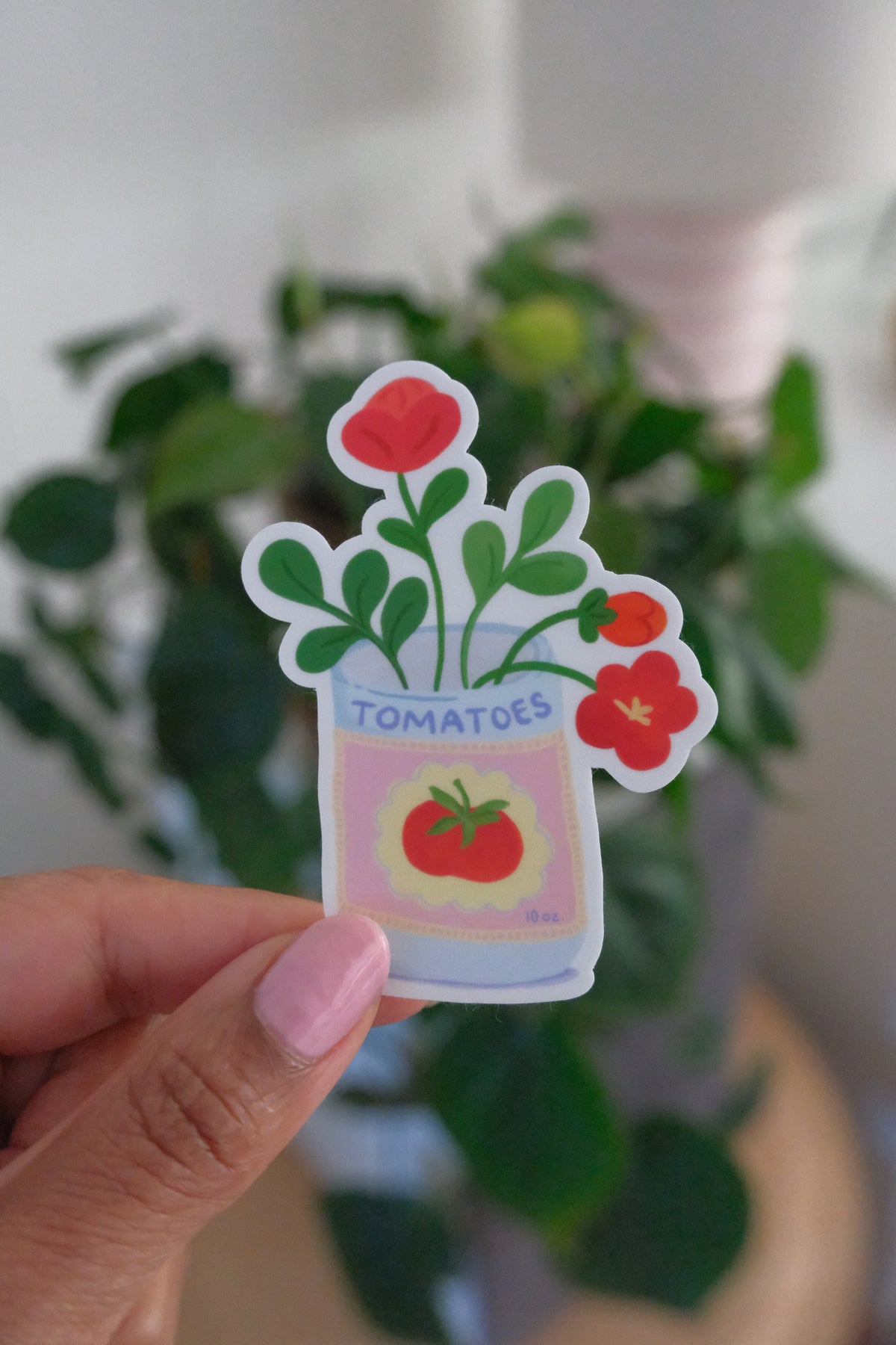Tomato Can Poppies Sticker