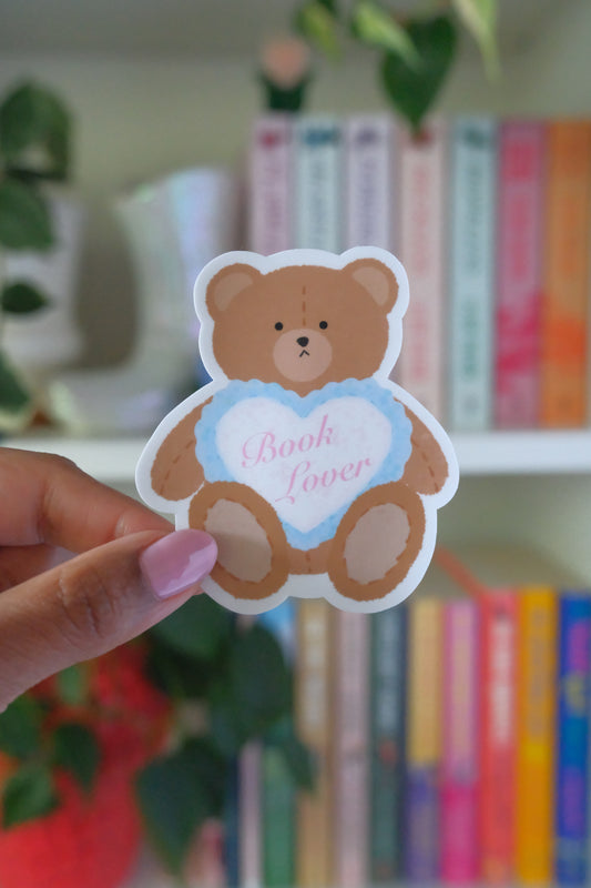 Book Lover Bear Sticker