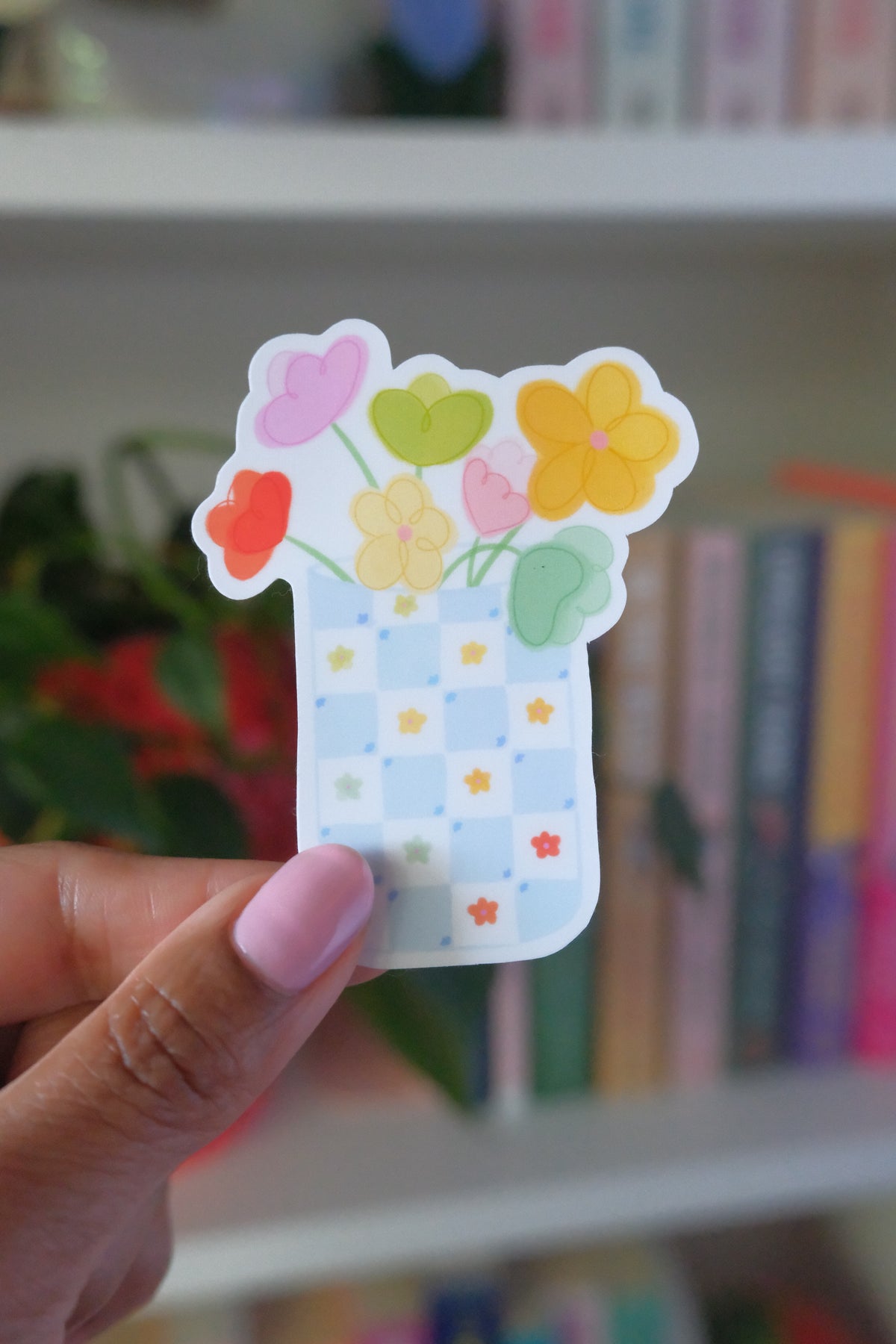 Checkered Vase Sticker