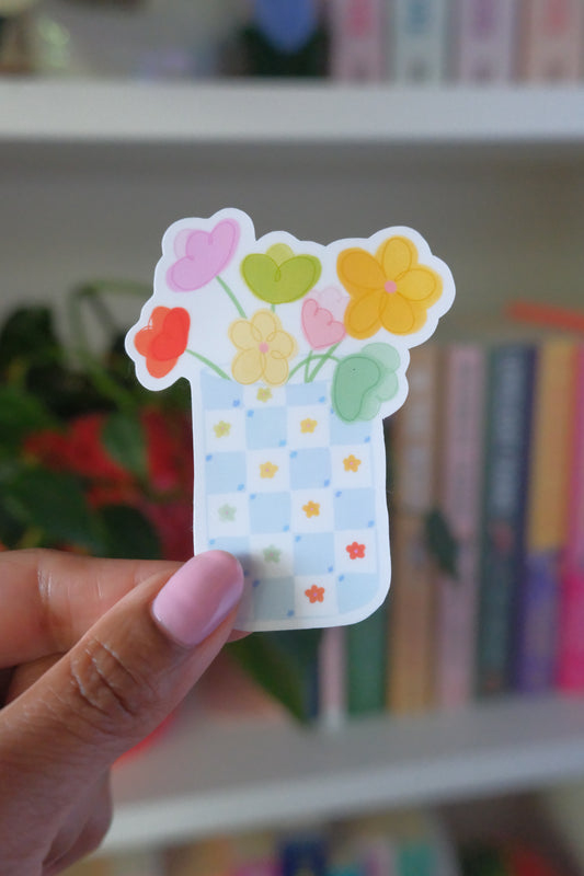 Checkered Vase Sticker