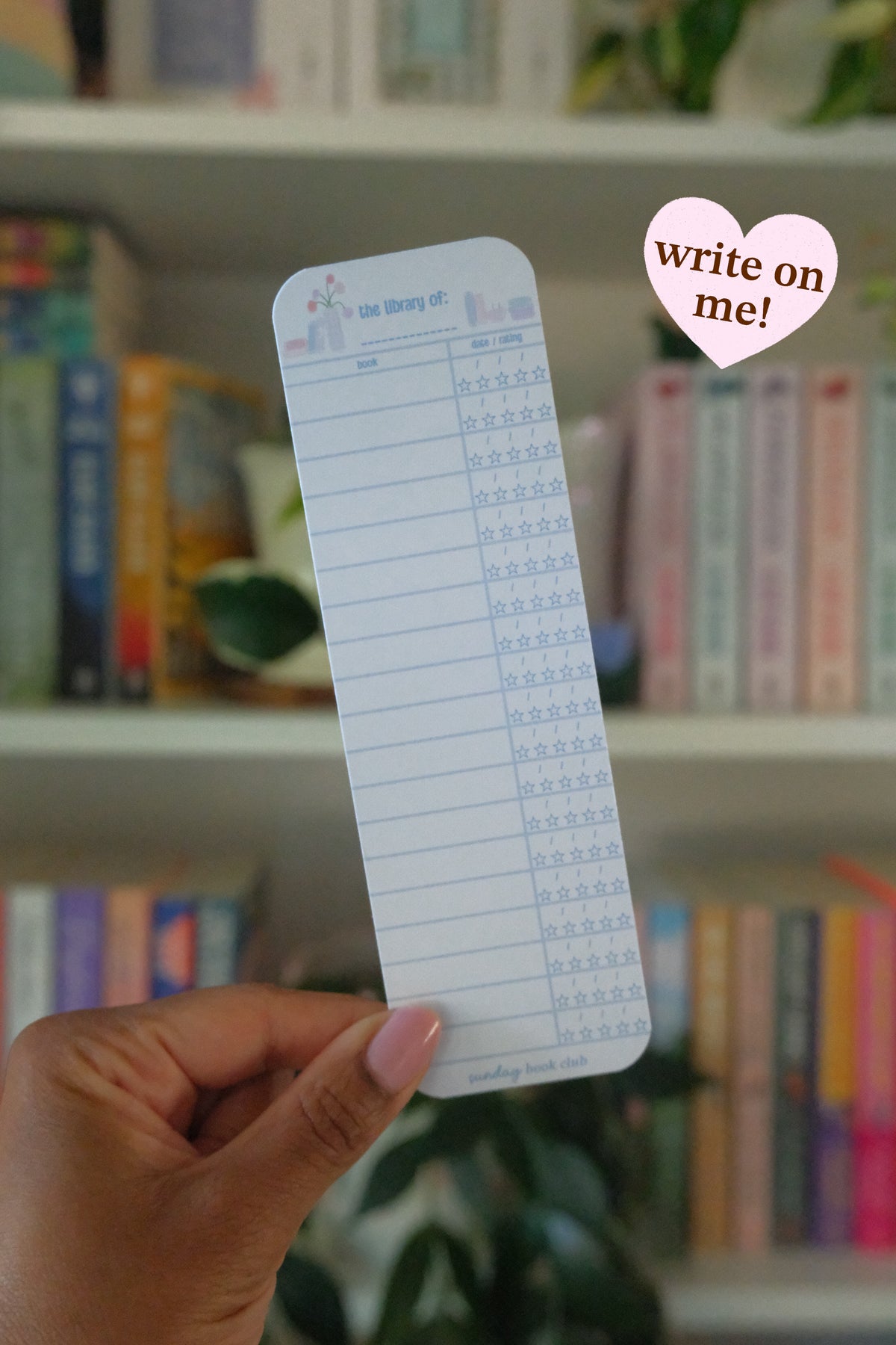 Blue Reading Tracker Bookmark