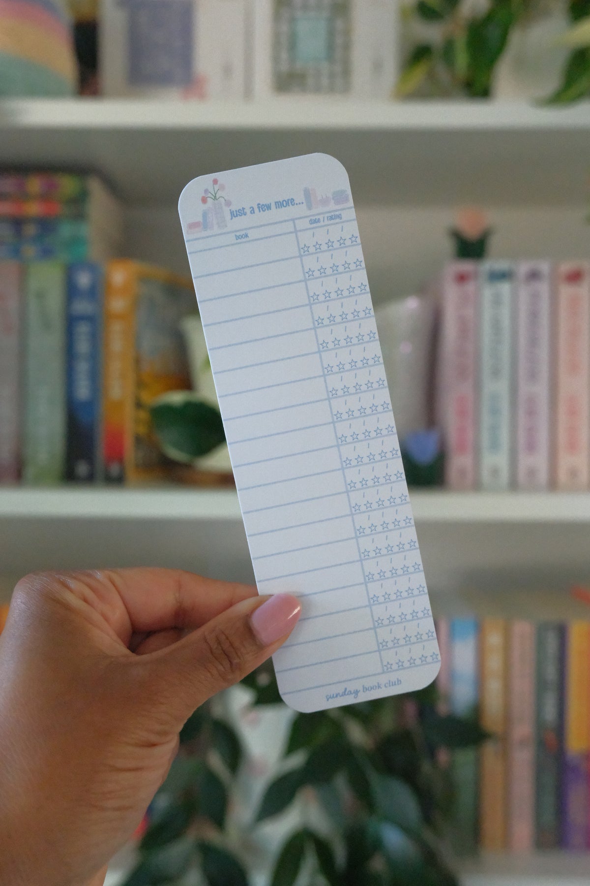 Blue Reading Tracker Bookmark