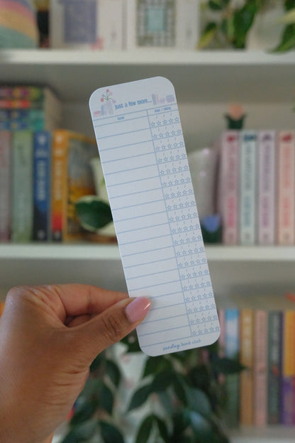Blue Reading Tracker Bookmark