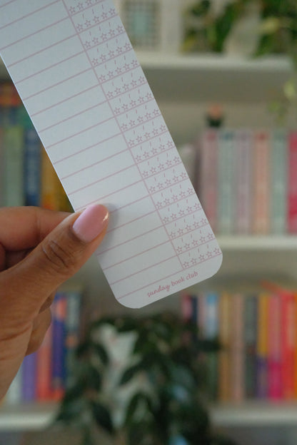 Pink Library Log Bookmark