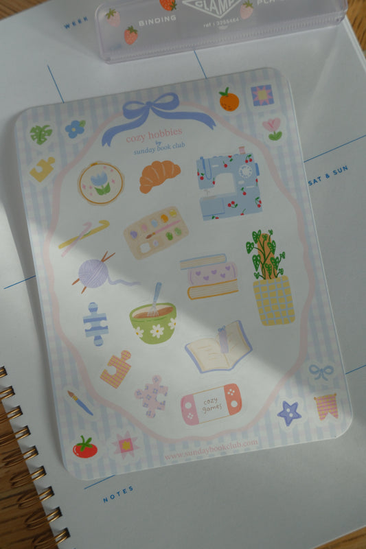 Cozy Hobbies Sticker Sheet