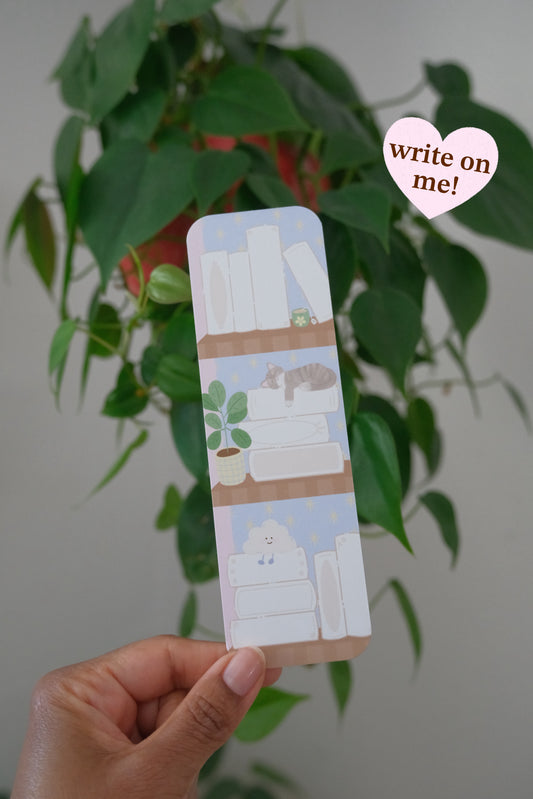 Cat Bookshelf Tracker Bookmark