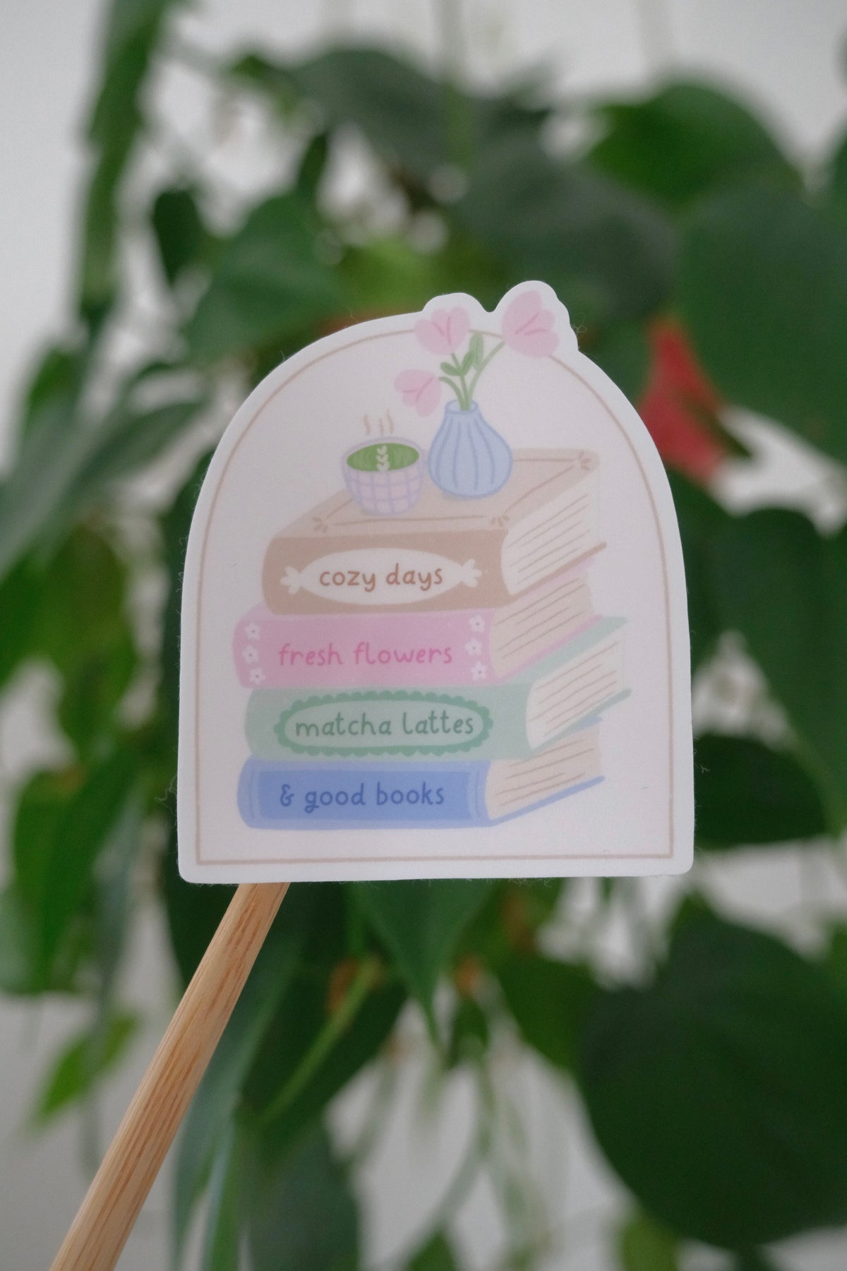 Cozy Book Stack Sticker