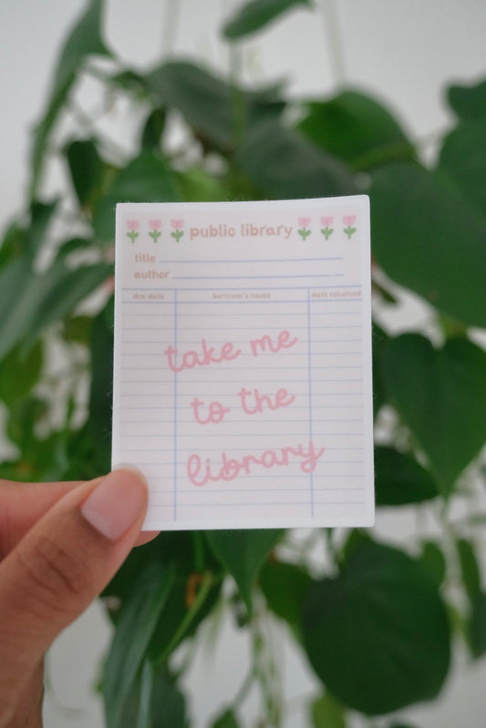 Take Me to the Library Sticker
