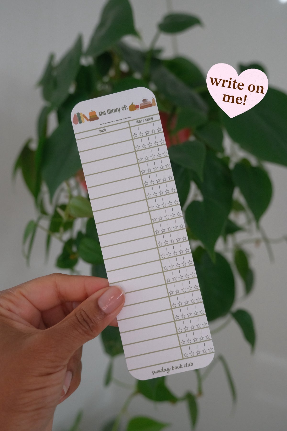 Autumn Library Log Bookmark