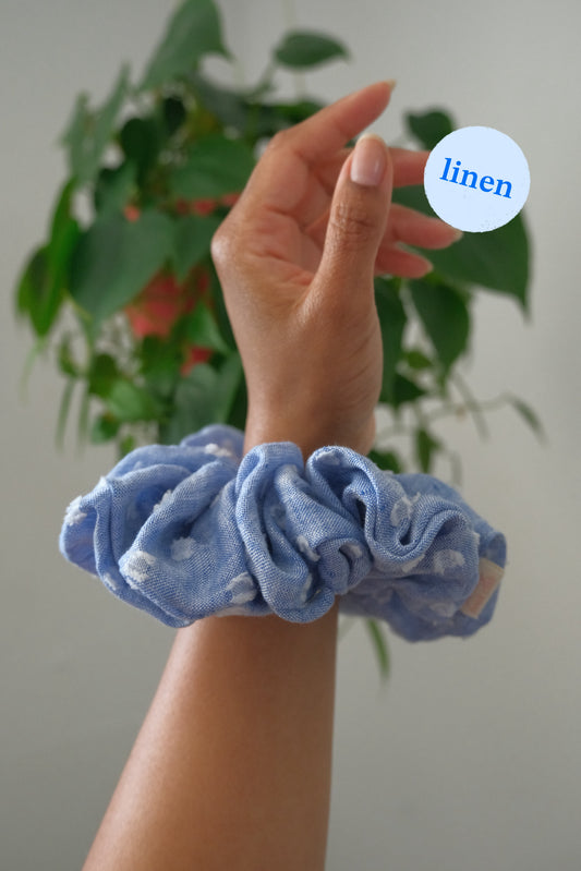Chambray Swiss Dot Scrunchie