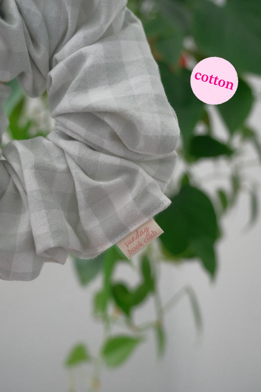 Misty Green Gingham Scrunchie